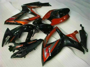Black Red 2006-2007 Suzuki GSXR 600/750 Motorcycle Bodywork