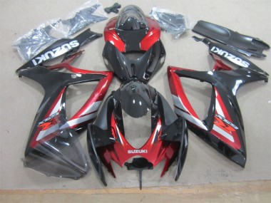 Black Red 2006-2007 Suzuki GSXR 600 Motorcycle Bodywork