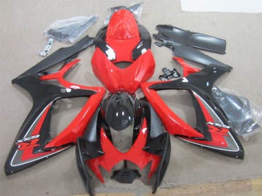 Black Red 2006-2007 Suzuki GSXR 600 Motorcycle Fairings