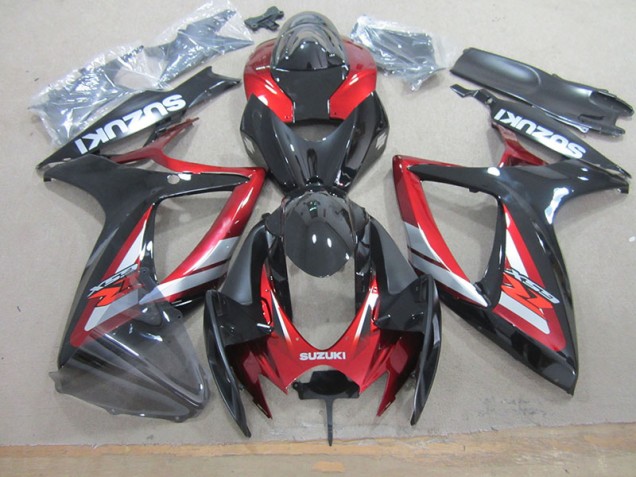 Black Red 2006-2007 Suzuki GSXR 750 Motorcycle Fairing Black Red 2006-2007 Suzuki GSXR 750 Motorcycle Fairing
