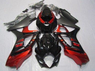 Black Red 2007-2008 Suzuki GSXR 1000 Motorcycle Fairings