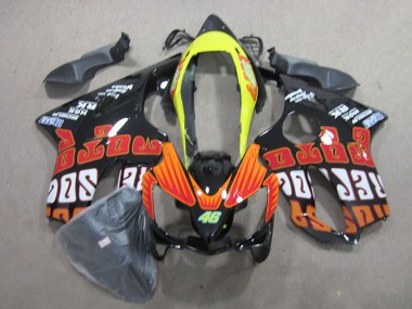 Black Red 46 2004-2007 Honda CBR600 F4i Motorcycle Fairings