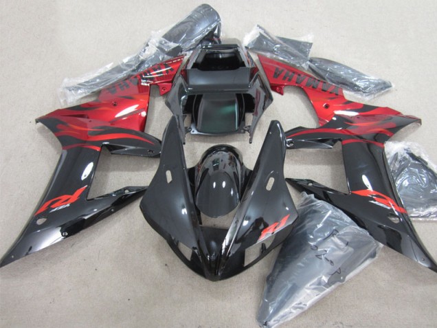 Black Red Decal 2002-2003 Yamaha YZF R1 Motorcycle Fairings Black Red Decal 2002-2003 Yamaha YZF R1 Motorcycle Fairings