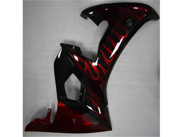Black Red Flame 2003-2005 Yamaha YZF R6 Motorcycle Fairings Black Red Flame 2003-2005 Yamaha YZF R6 Motorcycle Fairings