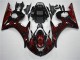 Black Red Flame 2003-2005 Yamaha YZF R6 Motorcycle Fairings Black Red Flame 2003-2005 Yamaha YZF R6 Motorcycle Fairings