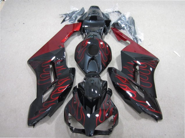 Black Red Flame 2004-2005 Honda CBR1000RR Motorcycle Fairing Black Red Flame 2004-2005 Honda CBR1000RR Motorcycle Fairing