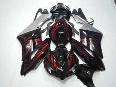 Black Red Flame 2004-2005 Honda CBR1000RR Motorcycle Fairings