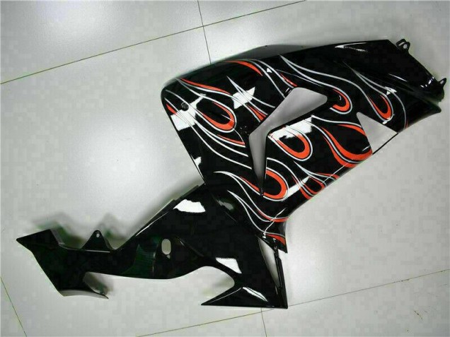 Black Red Flame 2006-2007 Kawasaki ZX10R Motorcycle Fairing Black Red Flame 2006-2007 Kawasaki ZX10R Motorcycle Fairing