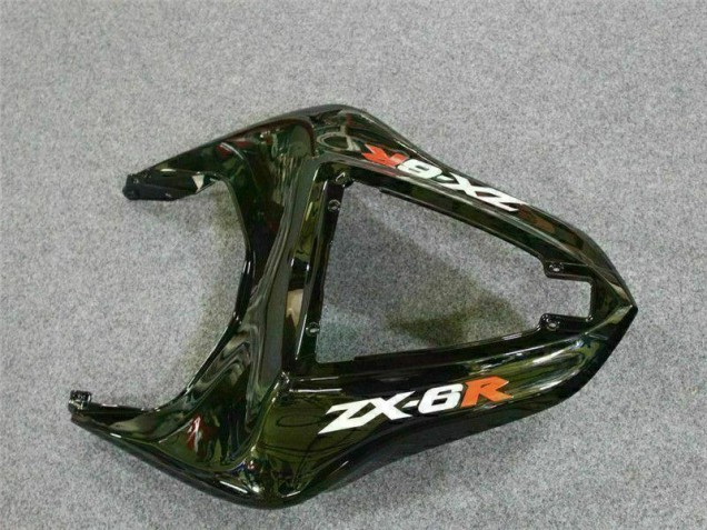 Black Red Flame 2007-2008 Kawasaki ZX6R Motorcycle Fairings Black Red Flame 2007-2008 Kawasaki ZX6R Motorcycle Fairings