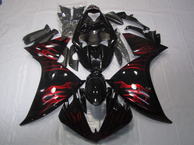 Black Red Flame 2009-2011 Yamaha YZF R1 Motorcycle Fairings Black Red Flame 2009-2011 Yamaha YZF R1 Motorcycle Fairings
