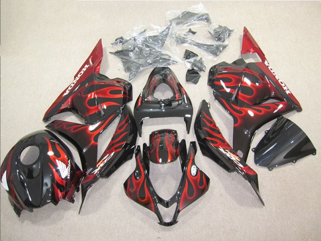 Black Red Flame 2009-2012 Honda CBR600RR Motorcycle Bodywork Black Red Flame 2009-2012 Honda CBR600RR Motorcycle Bodywork