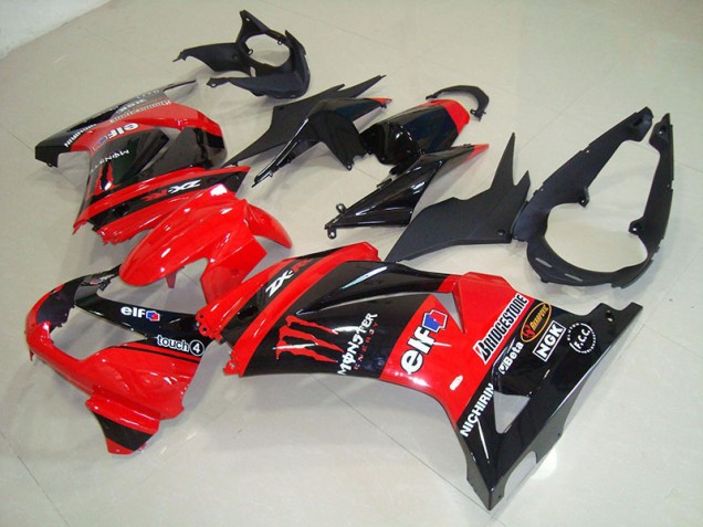 Black Red Monster 2008-2012 Kawasaki ZX250R Motorcycle Fairings Black Red Monster 2008-2012 Kawasaki ZX250R Motorcycle Fairings