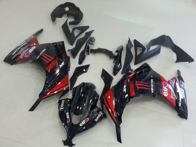 Black Red Monster 2013-2016 Kawasaki ZX300R Motorcycle Fairings