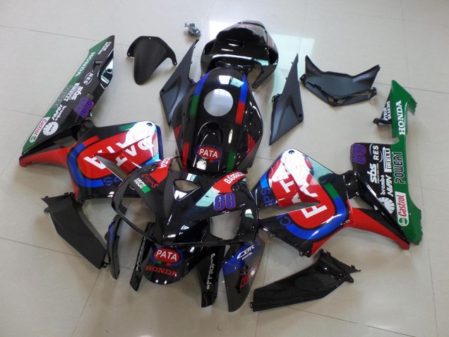 Black Red Pata 2005-2006 Honda CBR600RR Motorcycle Fairings Black Red Pata 2005-2006 Honda CBR600RR Motorcycle Fairings