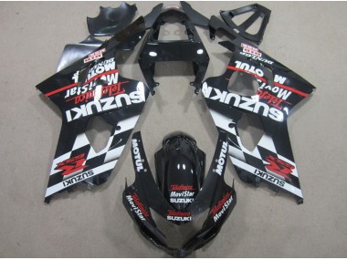 Black Red Telefumia Movistar 2004-2005 Suzuki GSXR 600 Motorcycle Fairings