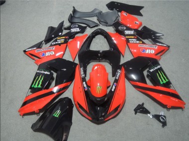 Black Red Touch4 Monster 2006-2007 Kawasaki ZX10R Motorcycle Fairings