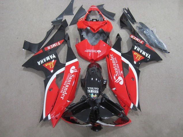 Black Red White Santander 2008-2016 Yamaha YZF R6 Motorcycle Fairings Black Red White Santander 2008-2016 Yamaha YZF R6 Motorcycle Fairings