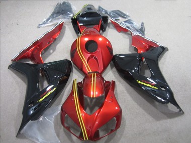 Black Red Yellow 2006-2007 Honda CBR1000RR Motorcycle Fairing
