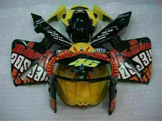 Black Red Yellow 46 2005-2006 Honda CBR600RR Motorcycle Fairings Black Red Yellow 46 2005-2006 Honda CBR600RR Motorcycle Fairings