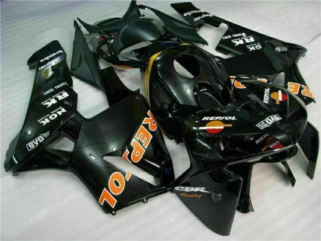 Black Repsol 2005-2006 Honda CBR600RR Motorcycle Fairings Black Repsol 2005-2006 Honda CBR600RR Motorcycle Fairings
