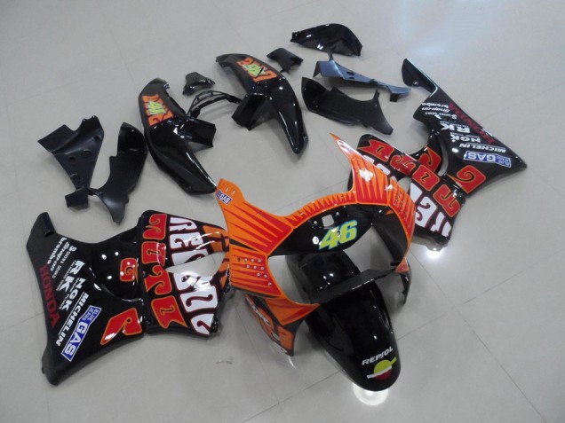 Black Rossi 1998-1999 Honda CBR900RR 919 Motorcycle Fairings Black Rossi 1998-1999 Honda CBR900RR 919 Motorcycle Fairings