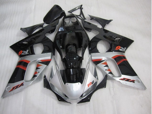Black Silver 1998-2002 Yamaha YZF R6 Motorcycle Fairing