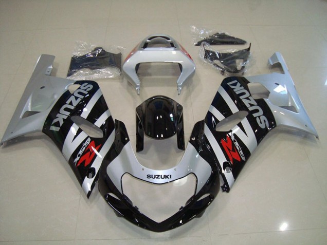 Black Silver 2001-2003 Suzuki GSXR 750 Motorcycle Fairings Black Silver 2001-2003 Suzuki GSXR 750 Motorcycle Fairings