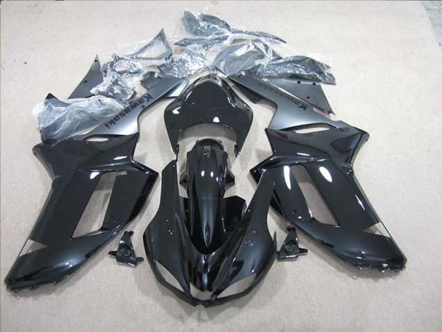 Black Silver 2007-2008 Kawasaki ZX6R Motorcycle Fairings Black Silver 2007-2008 Kawasaki ZX6R Motorcycle Fairings