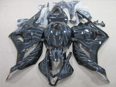 Black Silver Flame 2009-2012 Honda CBR600RR Motorcycle Fairing