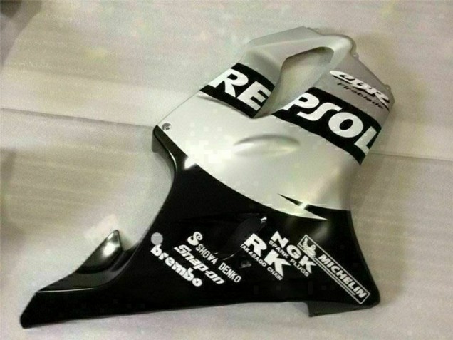 Black Silver Repsol 2001-2003 Honda CBR600 F4i Motorcycle Fairings Black Silver Repsol 2001-2003 Honda CBR600 F4i Motorcycle Fairings