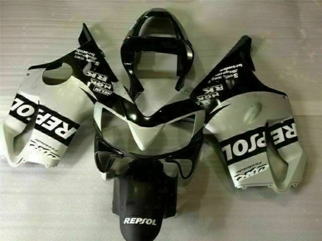 Black Silver Repsol 2001-2003 Honda CBR600 F4i Motorcycle Fairings Black Silver Repsol 2001-2003 Honda CBR600 F4i Motorcycle Fairings