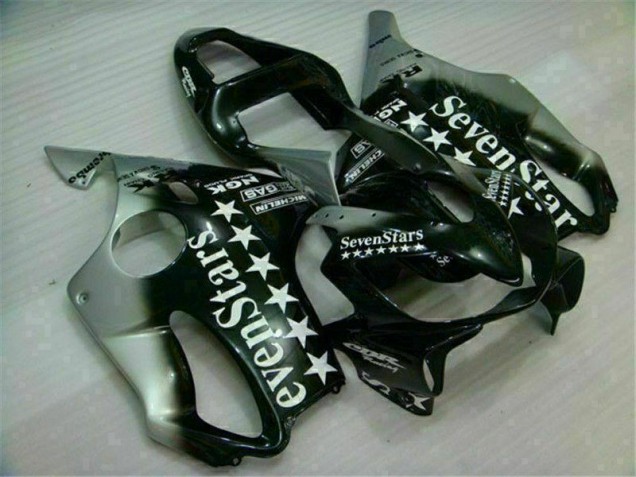 Black Silver SevenStarss 2001-2003 Honda CBR600 F4i Motorcycle Fairings Black Silver SevenStarss 2001-2003 Honda CBR600 F4i Motorcycle Fairings