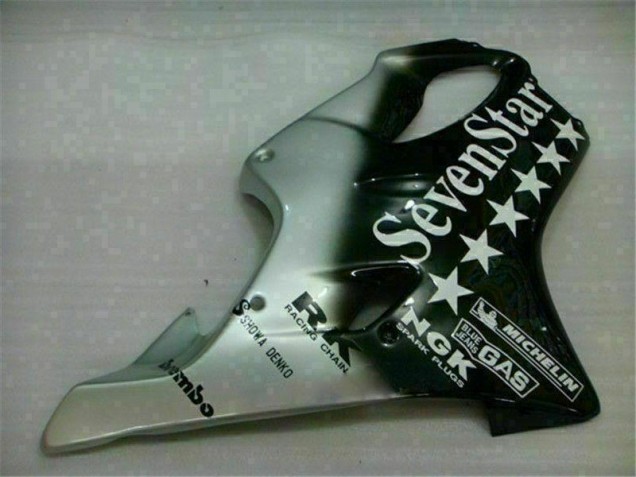 Black Silver SevenStarss 2001-2003 Honda CBR600 F4i Motorcycle Fairings Black Silver SevenStarss 2001-2003 Honda CBR600 F4i Motorcycle Fairings