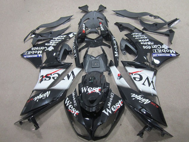 Black West 2009-2012 Kawasaki ZX6R Motorcycle Fairings Black West 2009-2012 Kawasaki ZX6R Motorcycle Fairings