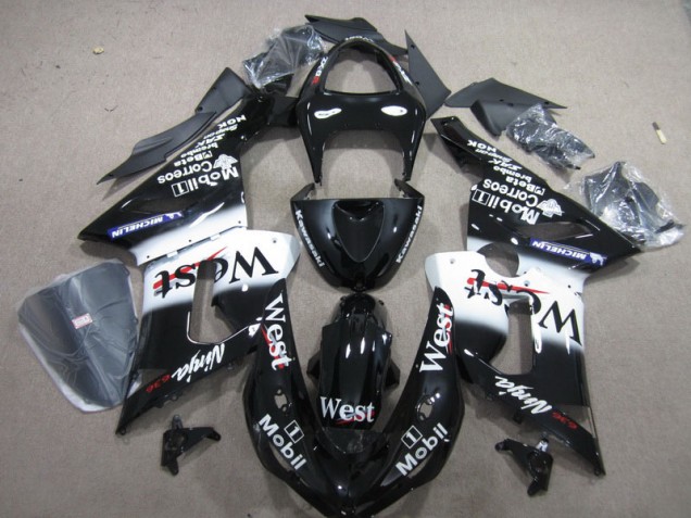 Black West Mobil Ninja 636 2005-2006 Kawasaki ZX6R Motorcycle Fairings Black West Mobil Ninja 636 2005-2006 Kawasaki ZX6R Motorcycle Fairings