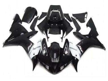 Black White 2002-2003 Yamaha YZF R1 Motorcycle Fairing