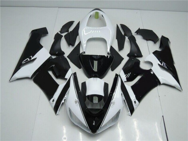 Black White 2005-2006 Kawasaki ZX6R Motorcycle Fairings Black White 2005-2006 Kawasaki ZX6R Motorcycle Fairings