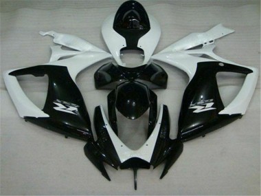 Black White 2006-2007 Suzuki GSXR 600/750 Motorcycle Fairings