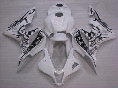 Black White 2007-2008 Honda CBR600RR Motorcycle Fairing