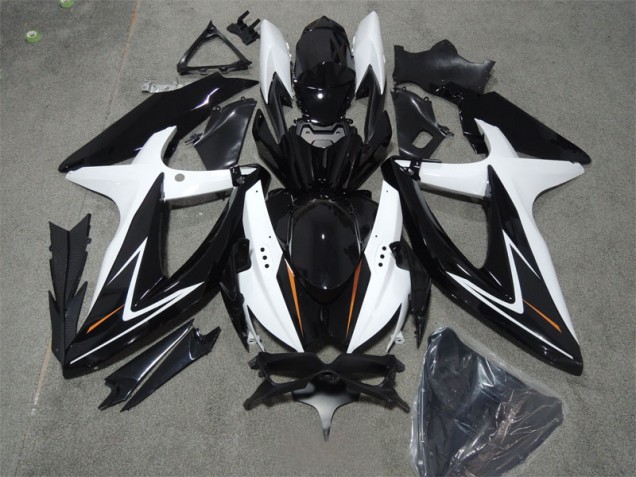 Black White 2008-2010 Suzuki GSXR 600 Motorcycle Fairings Black White 2008-2010 Suzuki GSXR 600 Motorcycle Fairings