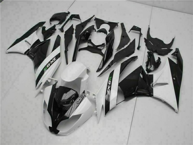 Black White 2009-2012 Kawasaki ZX6R Motorcycle Fairings Black White 2009-2012 Kawasaki ZX6R Motorcycle Fairings