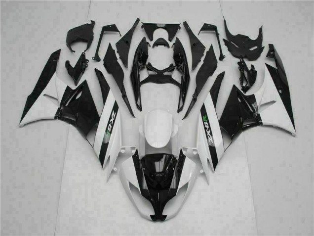 Black White 2009-2012 Kawasaki ZX6R Motorcycle Fairings Black White 2009-2012 Kawasaki ZX6R Motorcycle Fairings