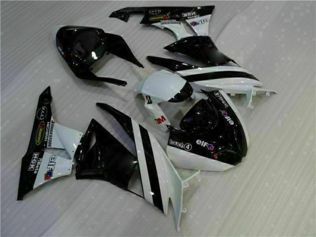 Black White 3M Touch4 2009-2012 Kawasaki ZX6R Motorcycle Fairing Black White 3M Touch4 2009-2012 Kawasaki ZX6R Motorcycle Fairing