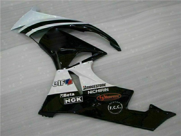Black White 3M Touch4 2009-2012 Kawasaki ZX6R Motorcycle Fairings Black White 3M Touch4 2009-2012 Kawasaki ZX6R Motorcycle Fairings