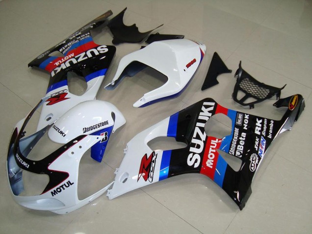 Black White Blue 2000-2002 Suzuki GSXR 1000 Motorcycle Fairings Black White Blue 2000-2002 Suzuki GSXR 1000 Motorcycle Fairings
