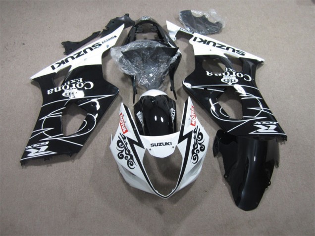 Black White Corona Extra Motul 2003-2004 Suzuki GSXR 1000 Motorcycle Fairings Black White Corona Extra Motul 2003-2004 Suzuki GSXR 1000 Motorcycle Fairings