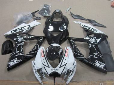 Black White Corona Extra Motul 2006-2007 Suzuki GSXR 600 Motorcycle Fairings