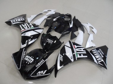 Black White Fiat 2009-2011 Yamaha YZF R1 Motorcycle Fairing