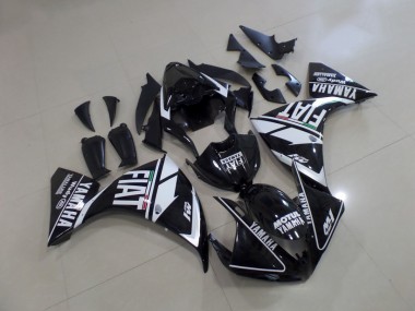 Black White Fiat 2012-2014 Yamaha YZF R1 Motorcycle Fairings