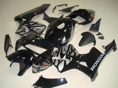 Black White Flame 2005-2006 Honda CBR600RR Motorcycle Fairings